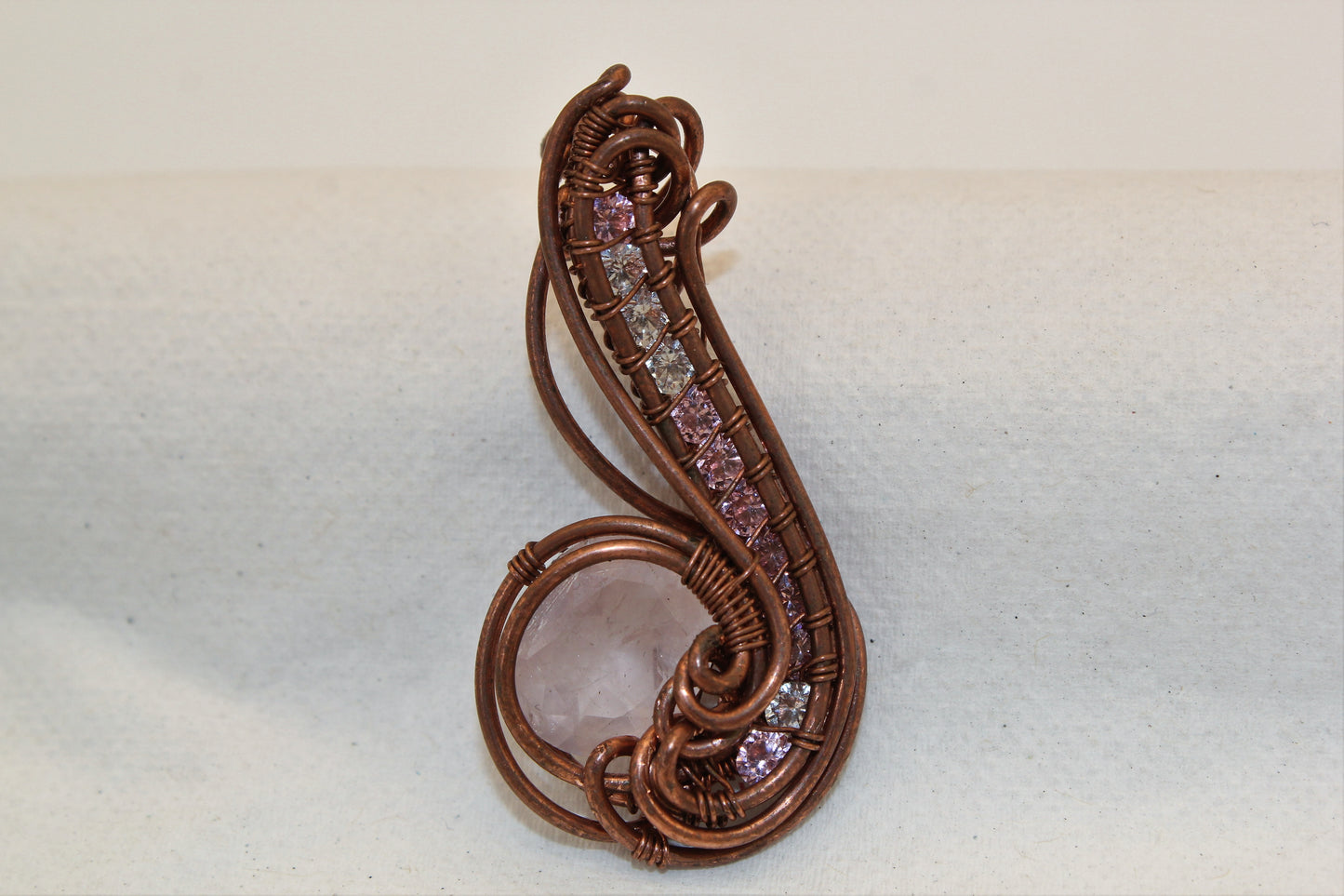 Wirewrap Rose Quartz Pendant