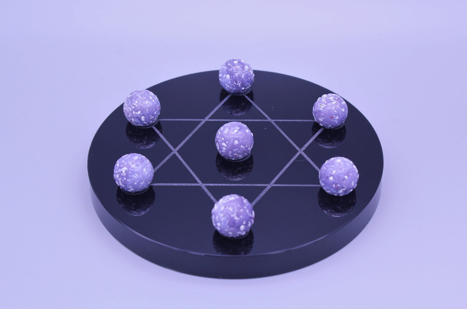 Six Pointed Star Sphere Display Dish with Marbles