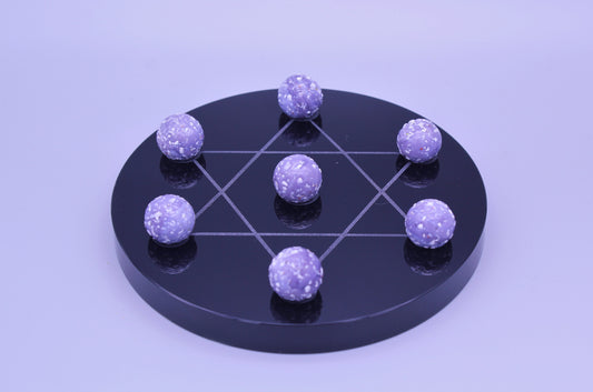 Six Pointed Star Sphere Display Dish with Marbles