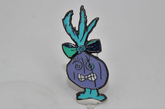 Lady spun Purple enamel Pin