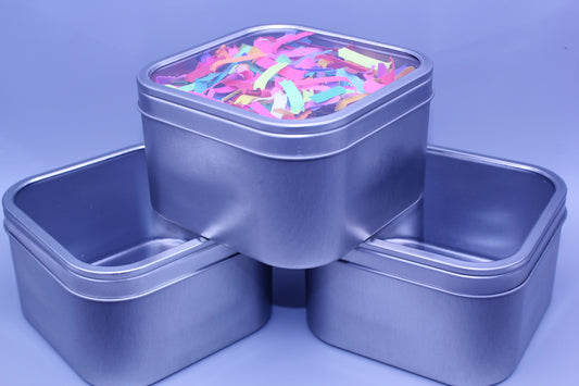 Metal Box with Clear Lid - Large