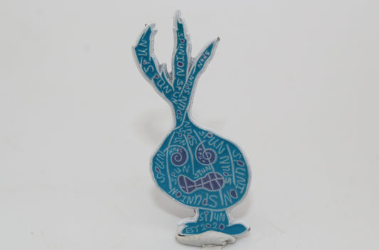 Psycho spun Blue enamel Pin
