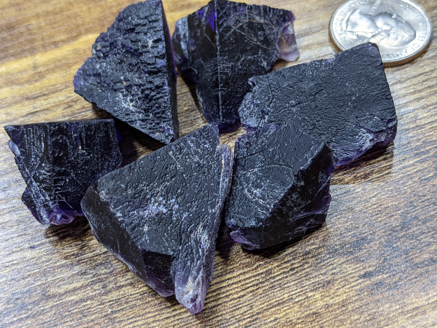 Purple Fluorite Crystal Chunks