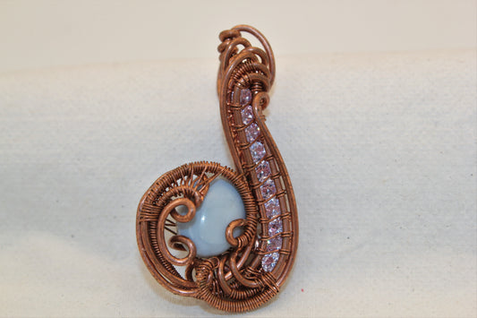 Wirewrap Blue Lace Agate Pendant
