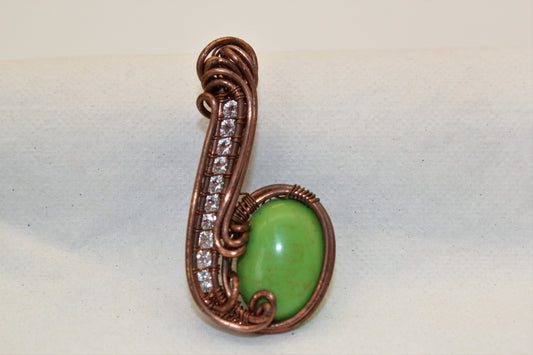Wirewrap Gaspeite Pendant