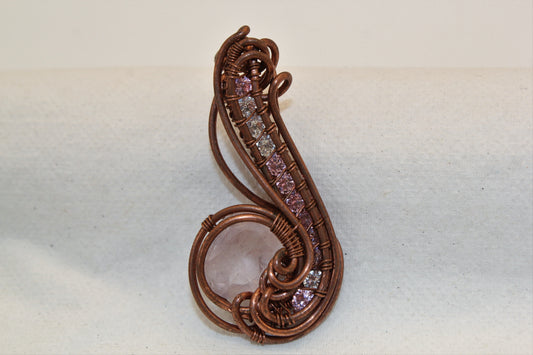 Wirewrap Rose Quartz Pendant